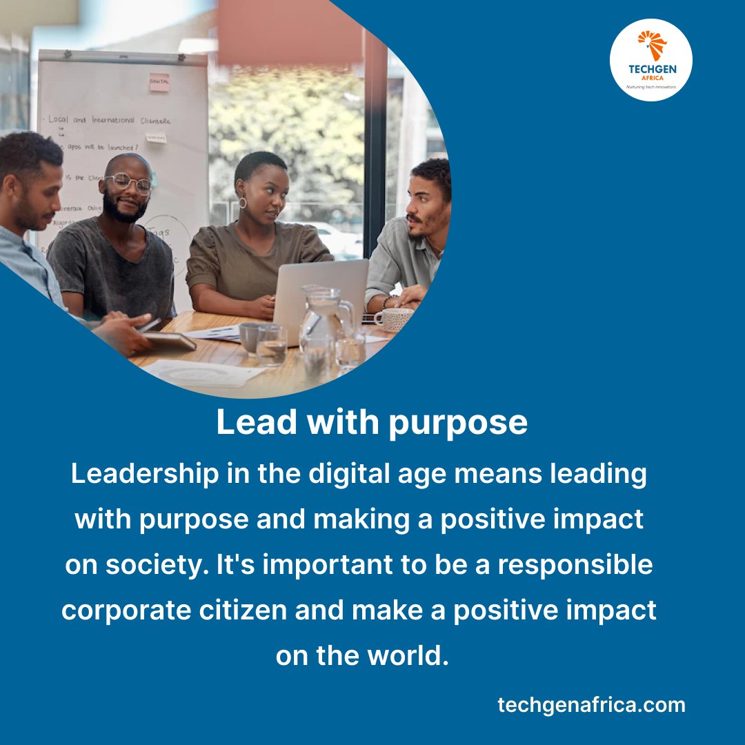 techgenafrica1's tweet image. Are you ready to level up your leadership skills in the digital age?
Learn how to embrace change, think digitally, lead with purpose, and develop a digital mindset to stay ahead of the game and drive success in today&apos;s constantly evolving digital landscape.
#techgen #onlinecoding