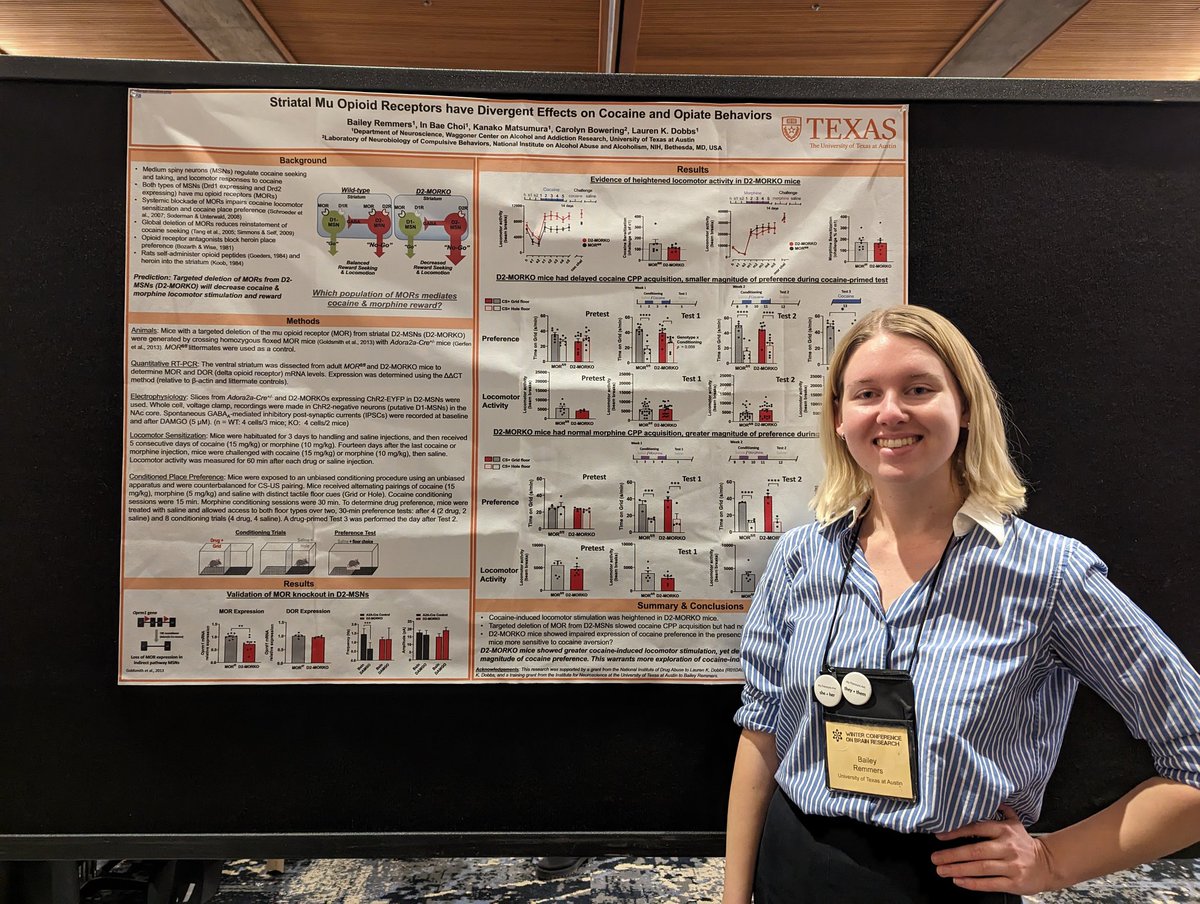 Lauren Dobbs (@neurodobbs) on Twitter photo So proud of <a href="/BaileyRemmers/">Bailey Remmers</a> on her first conference and poster at #WCBR2023. Making the lab proud!! So proud of <a href="/BaileyRemmers/">Bailey Remmers</a> on her first conference and poster at #WCBR2023. Making the lab proud!!