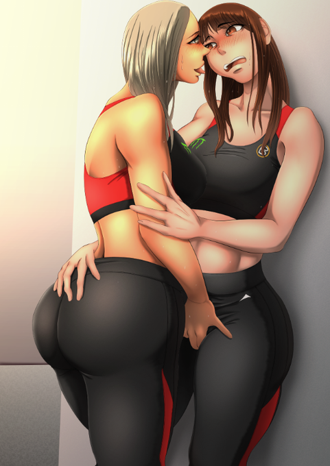 試合の興奮が冷めずに何故か舞台裏でレズセックスするベラトールガールズ絵を描きました(⌒∇⌒)後ろ姿の資料が無かったので想像で描いてます。 