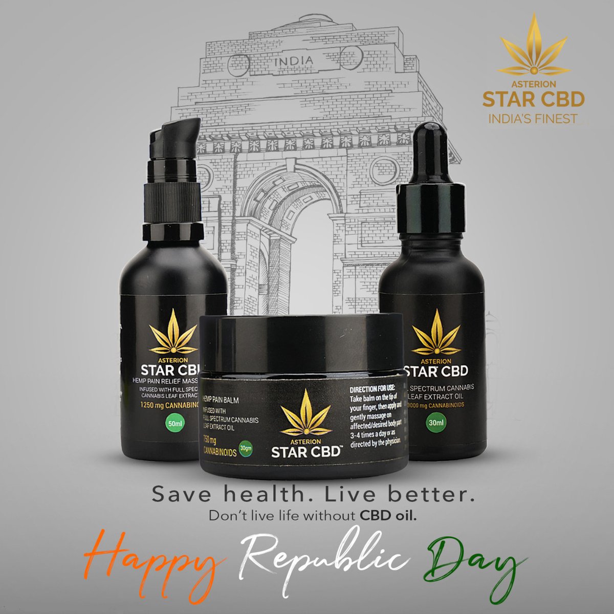 Happy Republic Day 🇮🇳✨
.
.
.
#stayhealthy #CBD #cbdoil #hempoil #ayurevedictreatments #benefitsofcbd #ayurvedic #painrelief #improvesleep #medicine #extracts #healthy #vegan #starcbd #asterionstar #happyrepublicday