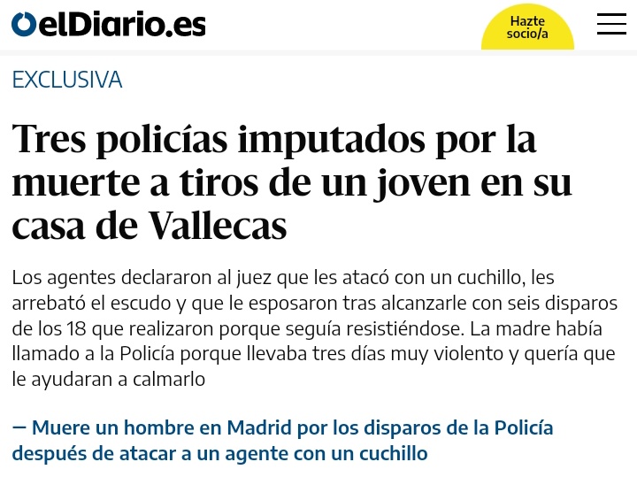 JosemaVallejo's tweet photo. 1/3hoy, con 3 policías imputados en Madrid por abatir a un sujeto que acometía con un cuchillo, es buen momento para indicar que, si un policía hubiera neutralizado ayer al yihadista, antes de que matara, se hubiera buscado la ruina

¿Debe enfrentar un calvario judicial por ello? https://t.co/RyhkaHUwdI