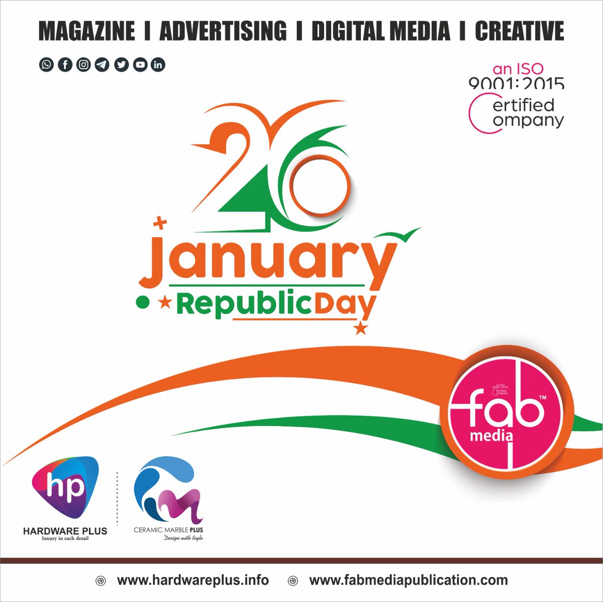 fab_media's tweet photo. We have to Be proud that you are an Indian because lucky are those who are born in this great country  Happy Republic Day 2023.

#happyrepublicday #fabmedia #republicindia #republicbharat #republicday2023 #fabcares https://t.co/YJipgfz86J