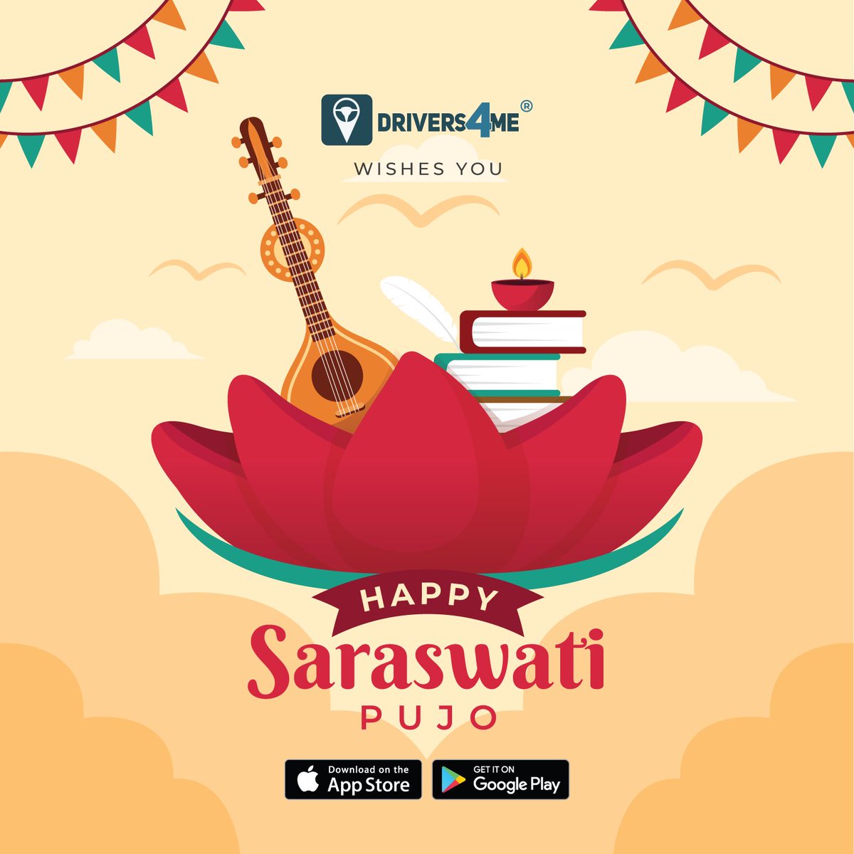 Drivers4Me's tweet image. Let’s pray to the goddess of knowledge and art, seeking blessings for a fruitful year ahead. Happy Vasant Panchami!

#SaraswatiPujo #vasantpanchami #driverservice #drivers4me #startup