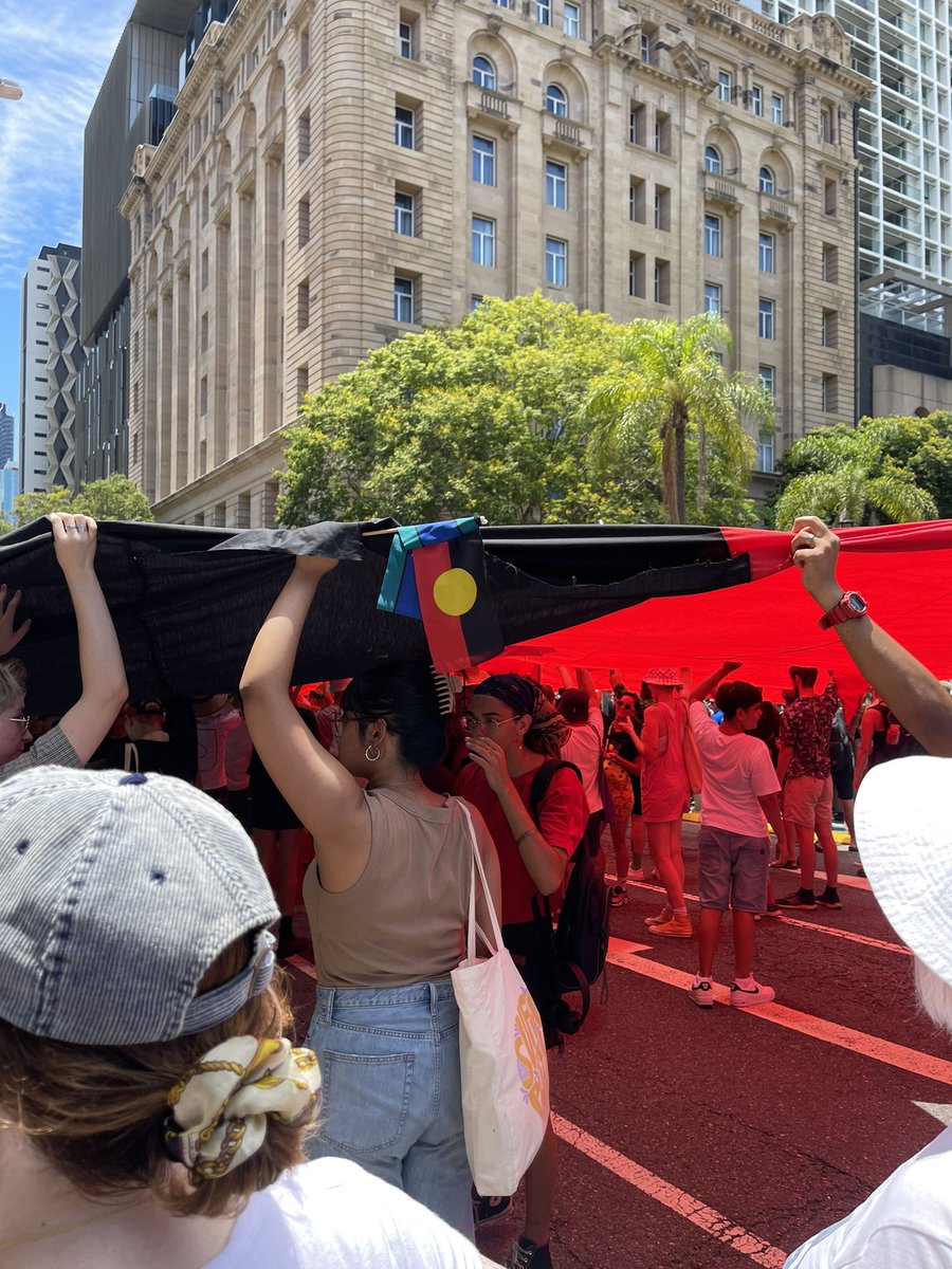 bakerpaulae's tweet photo. #InvasionDay rally, and march today in BNE. “Freedom to care, freedom to speak, is what this day is all about”. #AlwaysWasAlwaysWillBe #26january #ReturnPowertoCommunities #SovereigntyNeverCeded https://t.co/w9KAIu551X