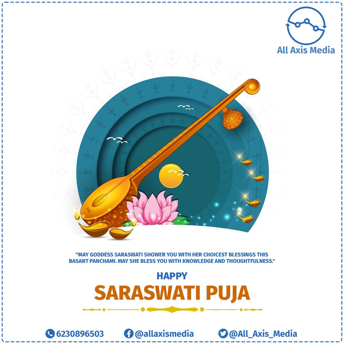 All_Axis_Media's tweet photo. Happy Saraswati Puja

May Goddess Saraswati shower you with her choicest blessings this Basant Panchami.

#saraswatipuja2023 #basantpanchami2023 https://t.co/OjeBEIcX4R