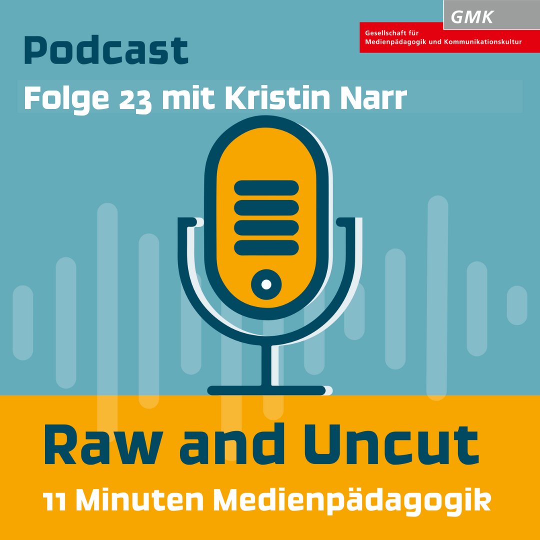 Folge 23 von "Raw and Uncut - 11 Minuten Medienpädagogik" ist da!
gmk-net.de/podcast/folge-…
Diesmal sprechen wir mit Medienpädagogin und stellvertretenden GMK-Vorsitzenden <a href="/la_fool/">Kristin</a> Kristin Narr über Schule und den GMK-Vorstand. 
Hört rein!
#Podcast #RawandUncut #Medienbildung