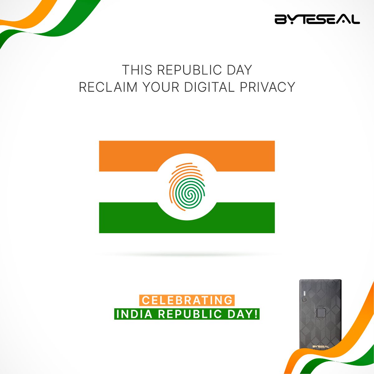 Byteseal_it's tweet photo. Happy Republic Day from Team #Byteseal ๐ฎ๐ณ
Interested in learning more about digital privacy? Know more on https://t.co/GWJga7aGI3
#RepublicDay2023 #HappyRepublicDay #DigitalSecurity #CyberSecurity #FingerprintPassword https://t.co/RidCxIYGMN