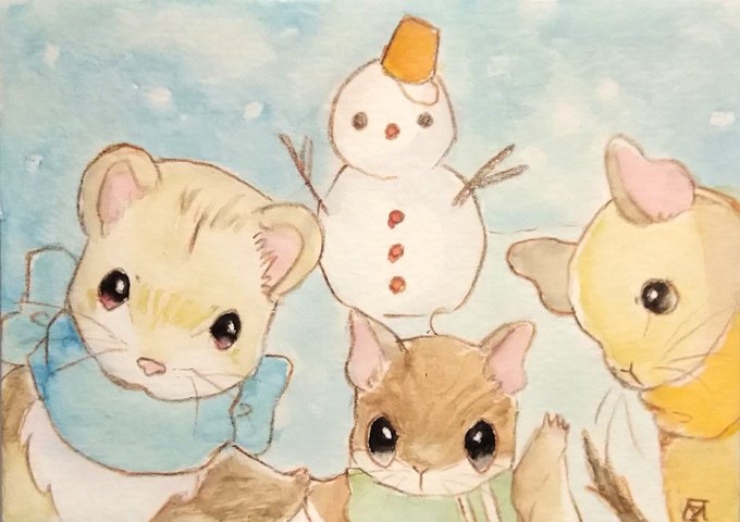 「green scarf snow」 illustration images(Latest)