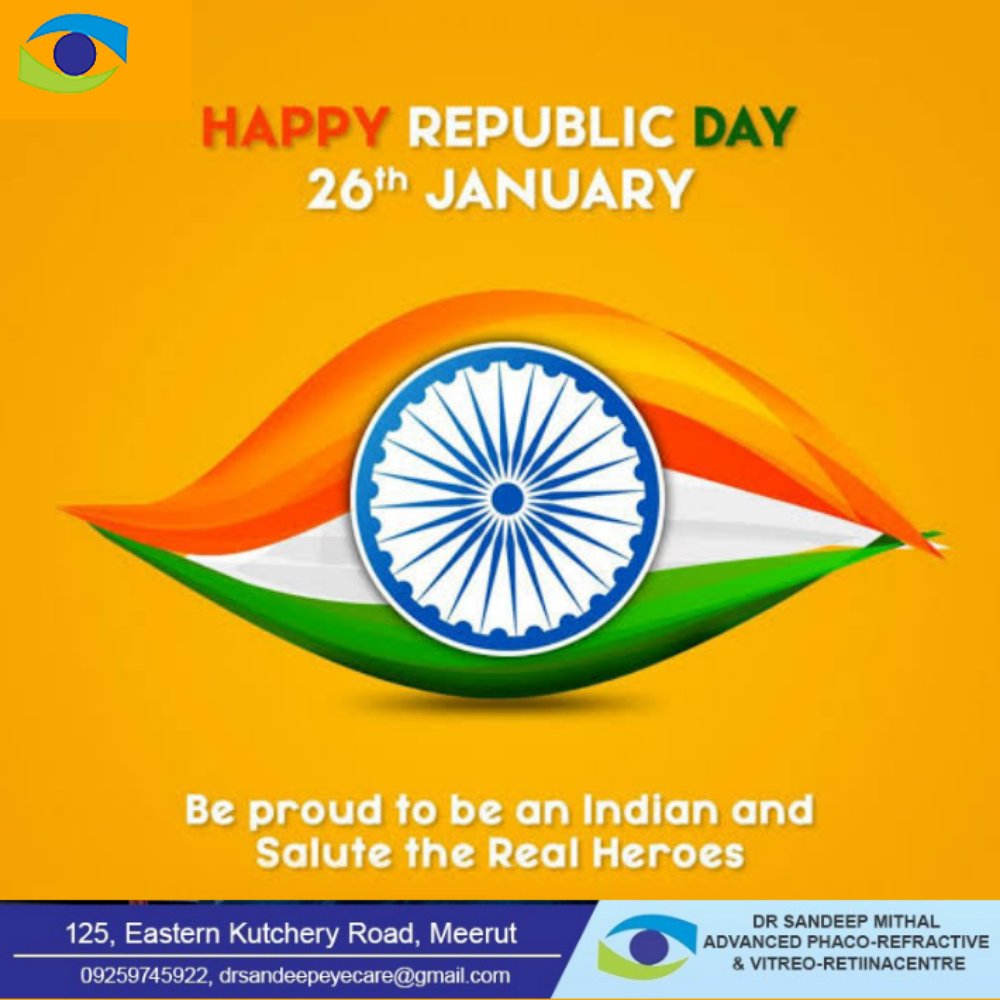 With faith in our hearts and independence in our thoughts, let's salute the Nation. Happy Republic Day.🇮🇳🇮🇳
#republicday #happyrepublicday  #national #LASIK #lasiksurgery #lasiktreatment #lasikeyesurgery #LasikLaser #CataractSurgery #cataract #optometrist #drsandeepmithal