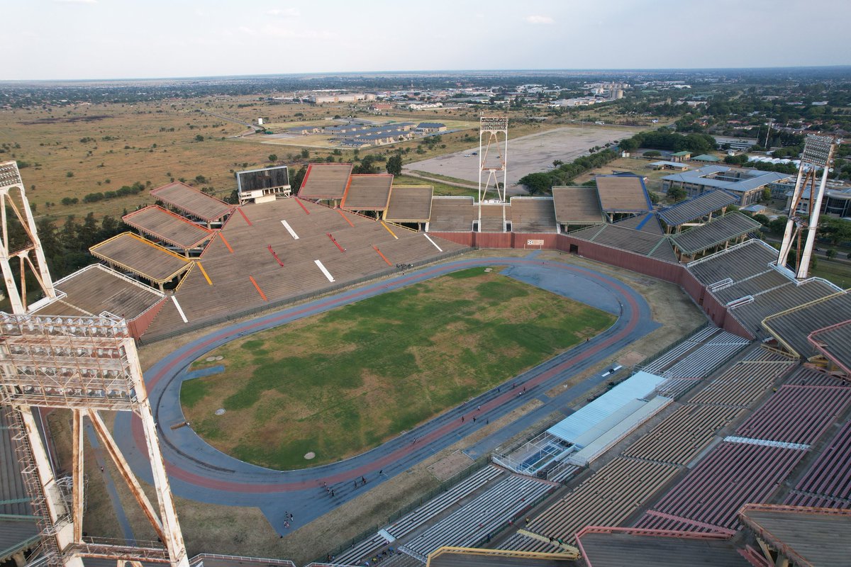 strictly_afrika's tweet photo. Mmabatho Stadium is often thought of as Lucas Mangope’s love letter to his people, I honestly understand why, this place is a monument fit for a king. https://t.co/ZfAopwOrCs