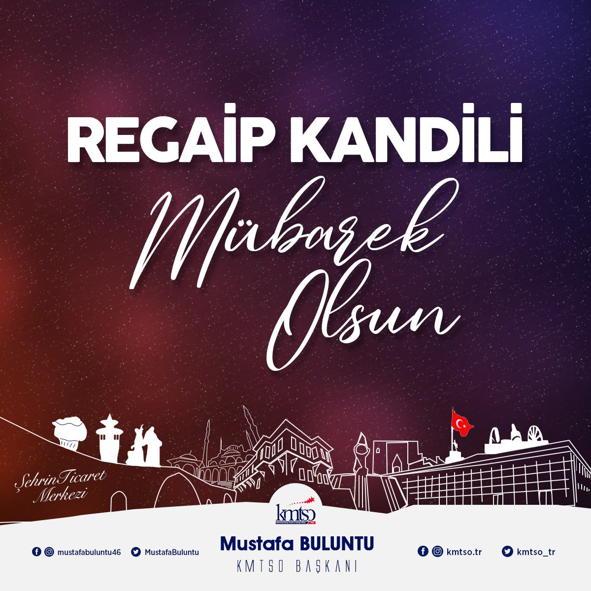 kmtso_tr's tweet photo. #Repost @MustafaBuluntu 

Regaip Kandili’nin; ülkemize, memleketimize ve tüm İslam alemine hayır, bereket ve huzur getirmesini temenni ederim. 

#regaipkandili #kmtso #mustafabuluntu #islamalemi #kahramanmaraş https://t.co/V3ZNl57xdH