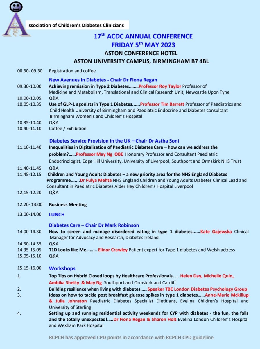 💥17th ACDC ANNUAL CONFERENCE will be held at Conference Aston, Birmingham Friday, 5th of May 2023. Register to book your place via 
a-c-d-c.org/forthcoming-ac…
Tickets are limited and delegate fee £105 includes a hot lunch buffet.
A fab line-up of speakers here😊