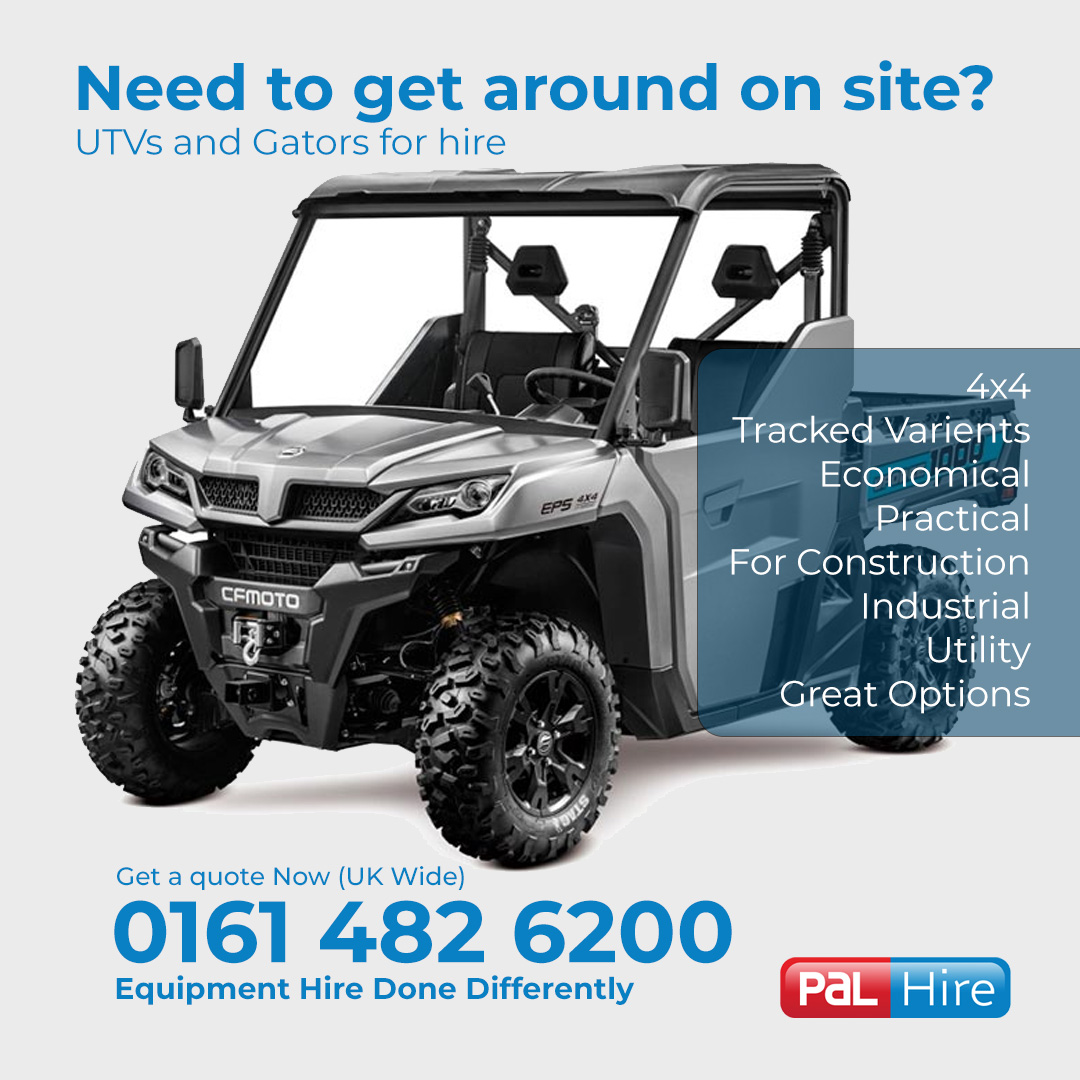 palhire's tweet image. Often overlooked but so practical and economical to get around site. Speak to our team about UTV or Gator Weekly Hire Rates - Call 0161 482 6200

#Construction #SiteSetUp #SiteEquipment