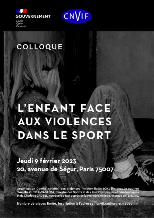 cnvif's tweet photo. ⚠️ J - 4️⃣ pour vous inscrire au colloque organisé par le @cnvif le 9 février prochain ! 
La question de "l'Enfant face aux violences dans le sport" sera évoquée avec de nombreux professionnels engagés
inscrivez-vous avant le 30/01 ➡️  cnvif.cn@ordre.medecin.fr 
Places limitées https://t.co/b7KvpcxPou