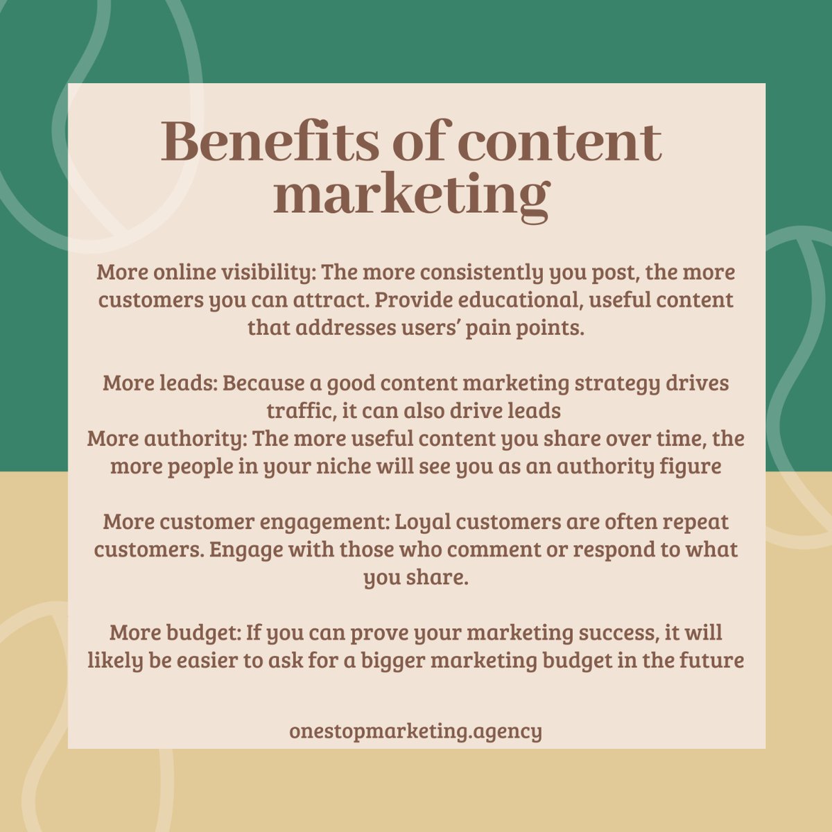 Benefits of Content Marketing!

.

.

#digitalmarketingconsultant
#digitalmarketingcompany
#instagrammarketingguide
#instagrammarketingforbusiness
#instagramtipsandtricks
#socialmediamarketingmanager
#socialmediamarketingservices
#socialmediamarketingplan