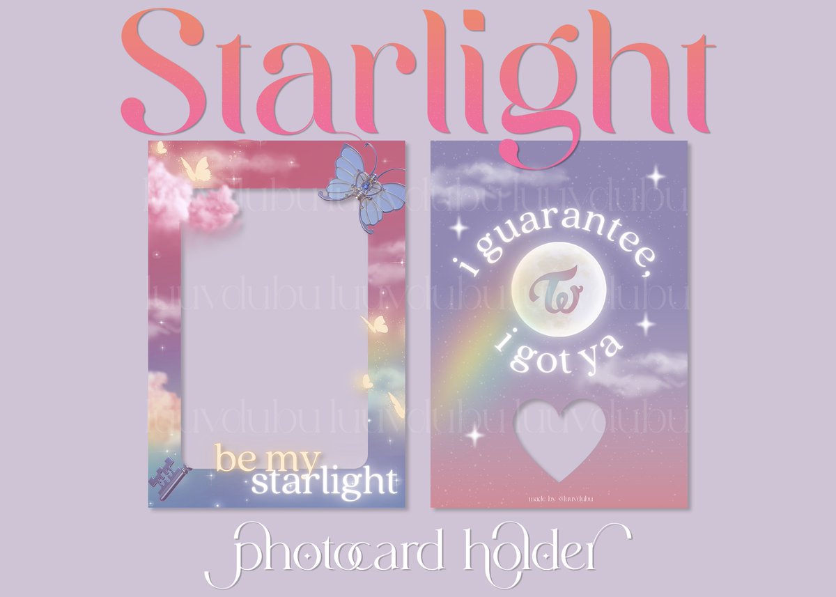 hello! ˶ᵔ ᵕ ᵔ˶ 
✧ i made a photocard holder inspired by the current release of <a href="/JYPETWICE/">TWICE</a> , Moonlight Sunrise ♡ 
✧ its called Starlight! 
✧ might drop if many are interested with my design 

✧ please let me know if you are interested !
