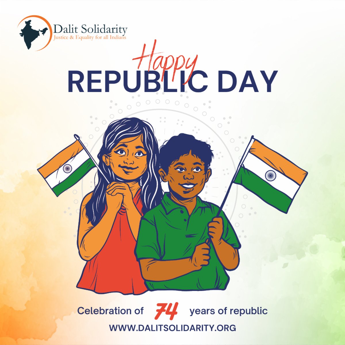 DalitSolidarity's tweet photo. Let us promise to keep working till every citizen of this country is able to secure a minimal and a dignified life. Happy Republic Day to all the Indian Friends!! #DalitSolidarity #RepublicDay2023 https://t.co/U4SvfJaS7i