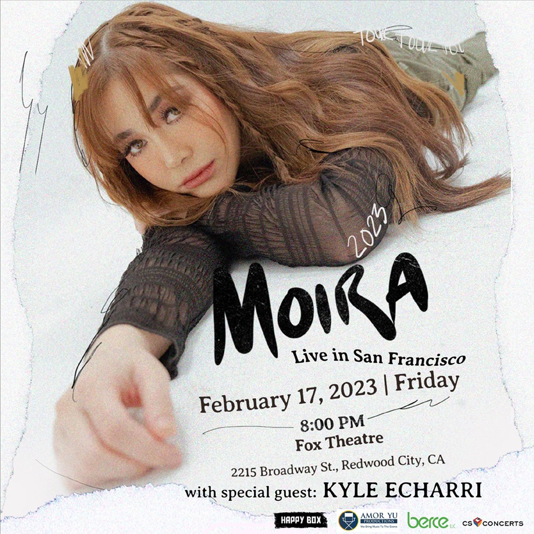 HAPPYBOX_Azusa's tweet photo. @moiradelatorre live in San Francisco, Feb. 17th at Fox Theatre in Redwood City.
Special guest: Kyle Echarri
Get tickets here:
https://t.co/XS5FL42CLy

a Happy Box event.
#moiradelatorre #moira #happyboxpresents #moiraliveinsanfrancisco #redwoodcity #foxtheatre #kyleecharri https://t.co/iDr2Mhlf3e
