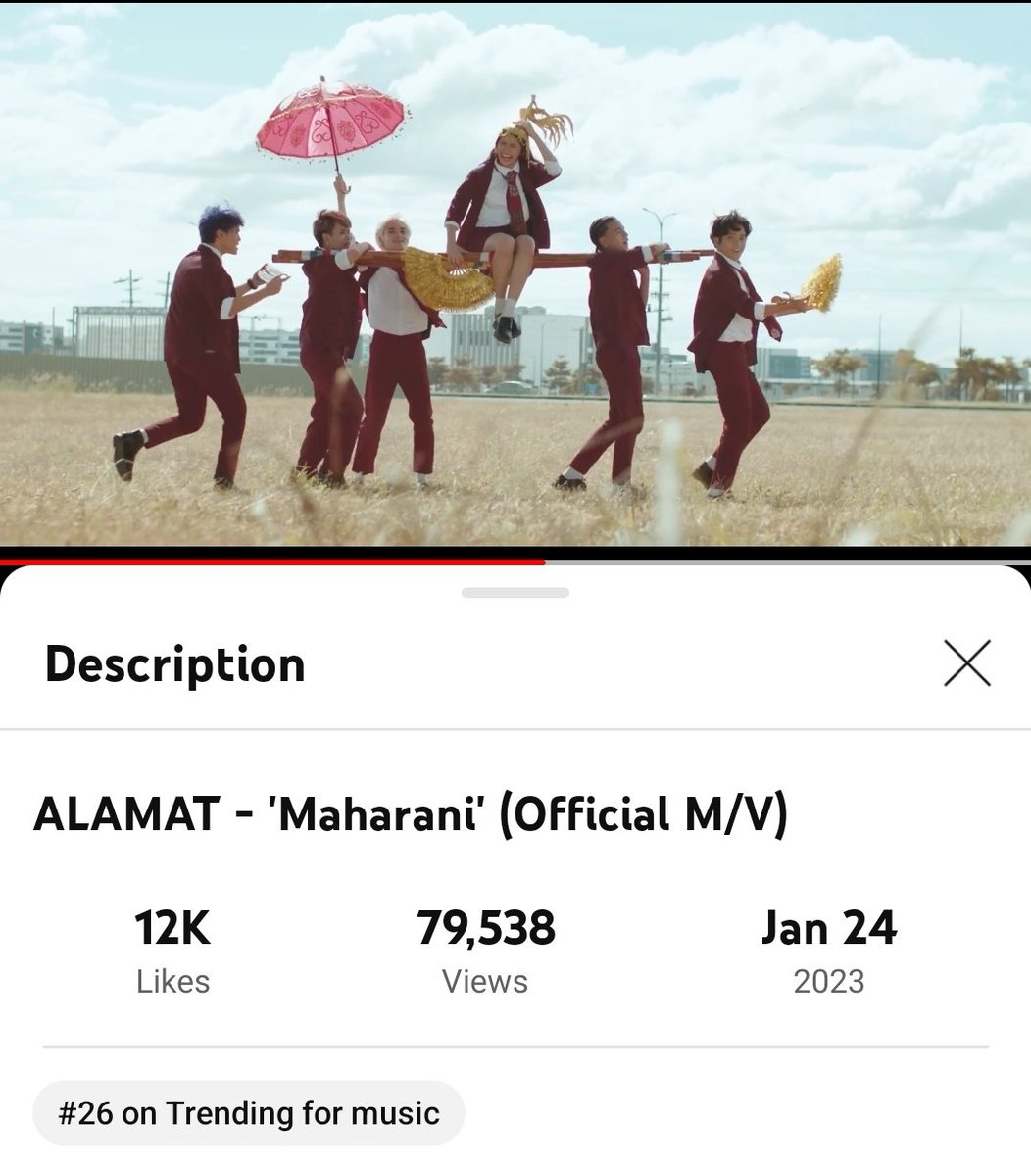 devata41362176's tweet photo. 📢 Still going up and moving to #26 trending under the YT Music Category.
ALAMAT MAHARANI on LOL
#ALAMATxTropangLOL
#ALAMAT @Official_ALAMAT https://t.co/WRe30GZKcr