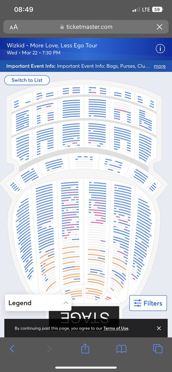 Wizkid US tour. This arena has been on sale for more than 3 months now and it's not moving at all. Same arena Burna sold out in 2 months plus. he will soon cancel this venue 😂😂