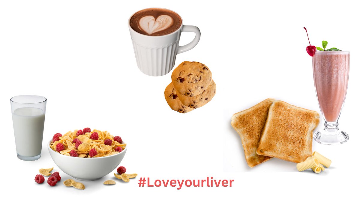 In more severe #liverdisease, people need a carbohydrate supper snack. But what does that look like?
-Large bowl of cereal w/ 300mls of milk
-Hot chocolate, Horlicks, Ovaltine w/ 3-4 biscuits
-2 slices of toast + 300mls glass of milk
-2 slice sandwich + 3 biscuits
#loveyourliver