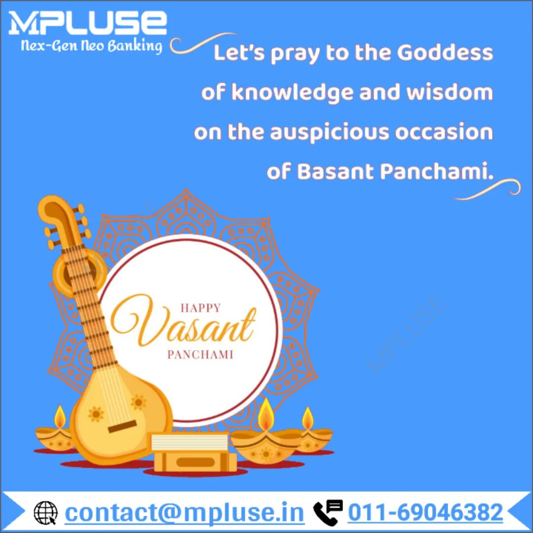 May This Basant Panchmi, Bring Laughter and Cheer, May Maa Saraswati Bless You, Today and All Through the Year.💐Happy Basant Panchami💐!
#mpluse #basantpanchami #panchami