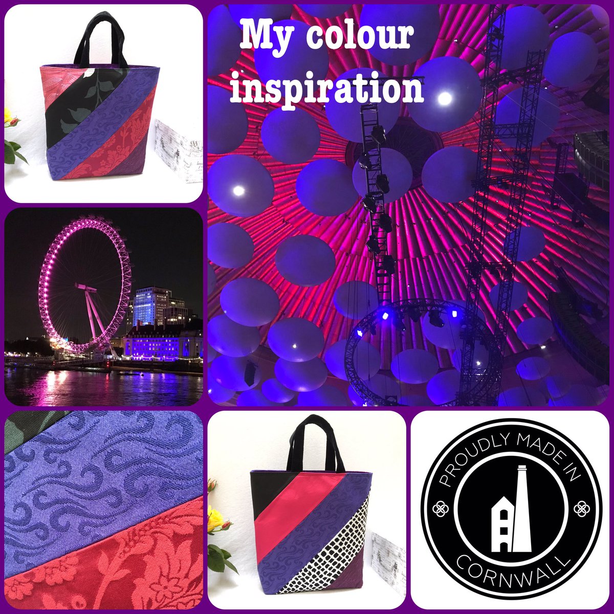 Colour is all around us and this is where I very often get my inspiration.
This one, Albert Hall 💗💜🖤
A totally unique tote ready for you now:

saffrongrove.com/product-page/f…

#colourseekers #colourinspiration #handmadebags #SmallBusiness