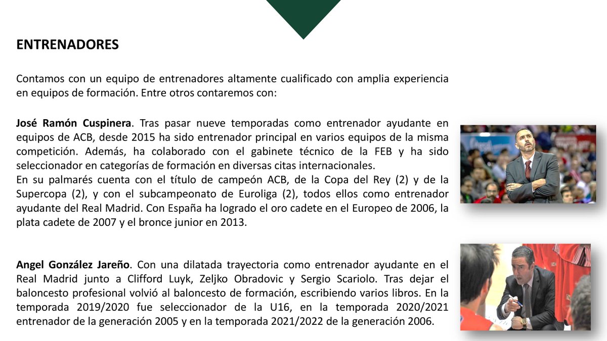 CampusExperien3's tweet photo. #ExperienceTraining🏀
Es turno de presentar el cuerpo técnico/docente del Campus. Lolo Sainz, Wayne Brabender y Nicolás Justicia encabezan un equipo de entrenadores de nivel ACB con quienes podrás mejorar todos tus fundamentos y técnica.
apúntate en https://t.co/KjLMpY8HdY https://t.co/aHDa8ioqVM