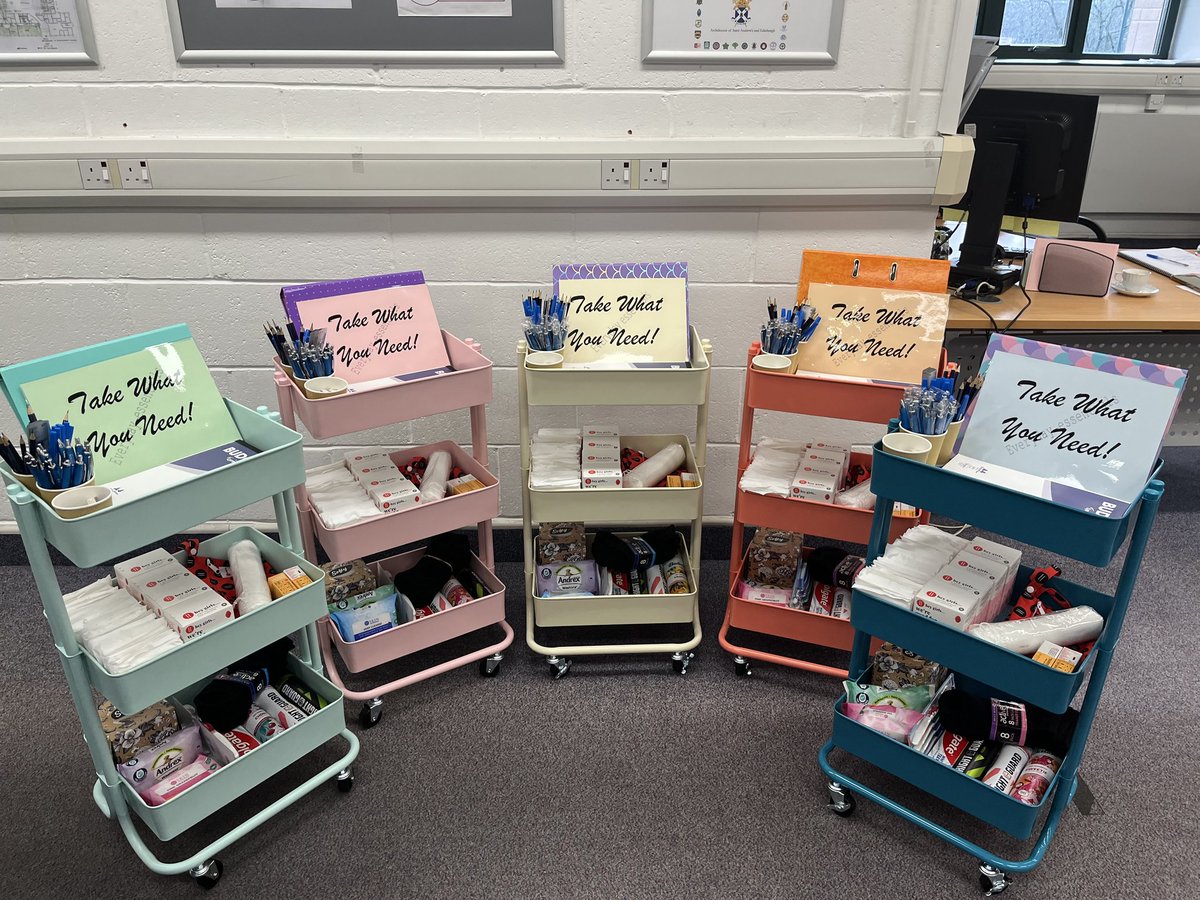 St Margaret’s now has 5 brand new Right Start trolleys located throughout the school! The trolleys are fully stocked with the essentials our young people may require through the school day. Please help yourself or ask a teacher. #RightStart #everydayessentials