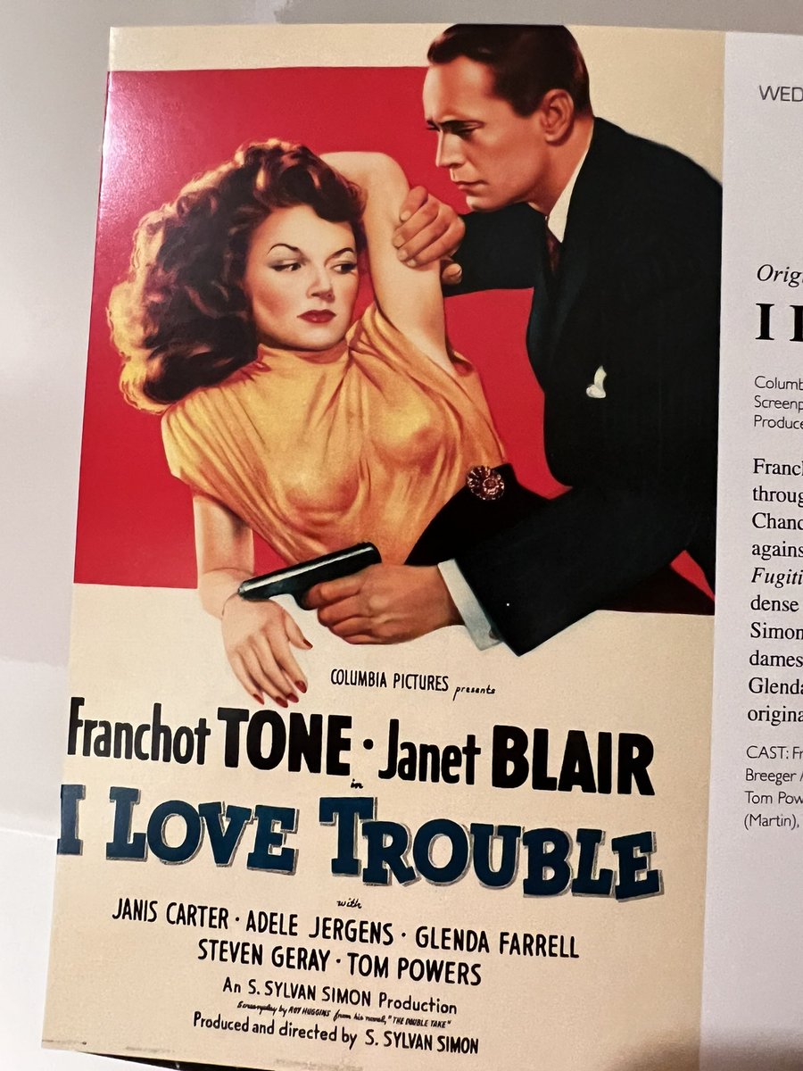 Eric Melin on Twitter "I Love Trouble met & exceeded expectations a