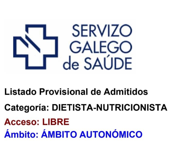codinugal's tweet image. Se han publicado por fin los listados para el acceso de nutricionistas al servicio galego de saúde .