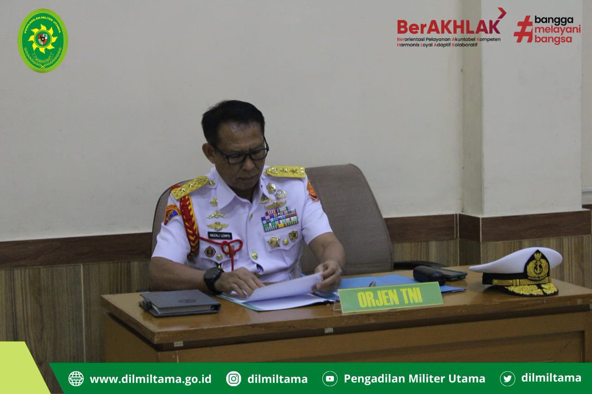 dilmiltama's tweet photo. Jakarta, 25 Januari 2023.
Bertempat di Ruang Sidang Pengadilan Militer Utama, telah dilaksanakan Sidang Perbedaan Pendapat https://t.co/fLDuP2euj2