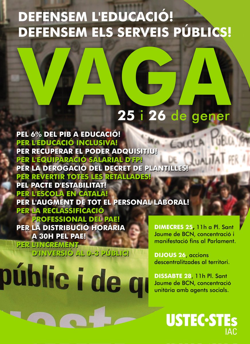 Andreu Vinyals (@avinyals) on Twitter photo #VagaEducacioSanitat Som molts/es que ens avergonyim de la conselleria d'en <a href="/JosepGCambray/">Josep G. Cambray</a> quan rebutja negociar drets laborals i qualitat real de l'educació emparant-se en la LEC, que recull que cal invertir el 6% del PIB quan no arribem ni al 3%. Prou mentides i demagògia! #VagaEducacioSanitat Som molts/es que ens avergonyim de la conselleria d'en <a href="/JosepGCambray/">Josep G. Cambray</a> quan rebutja negociar drets laborals i qualitat real de l'educació emparant-se en la LEC, que recull que cal invertir el 6% del PIB quan no arribem ni al 3%. Prou mentides i demagògia!
