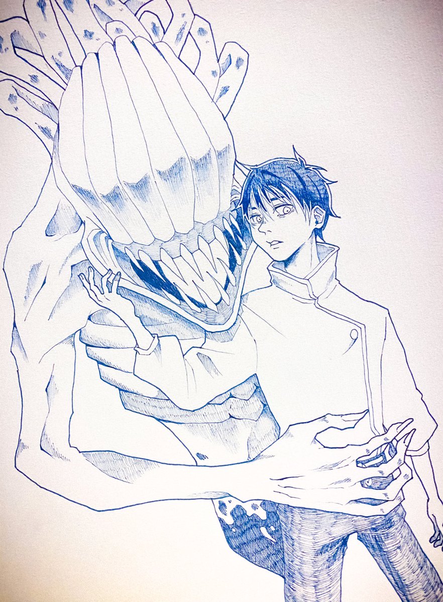 手描きイラスト 呪術廻戦 折本里香 星綺羅羅 乙骨×里香ちゃん