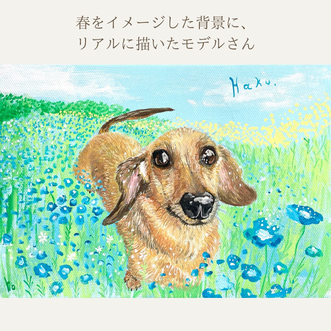 「お目々キラキラです#ペット似顔絵オーダー #ペット似顔絵 」|まみ郎のイラスト