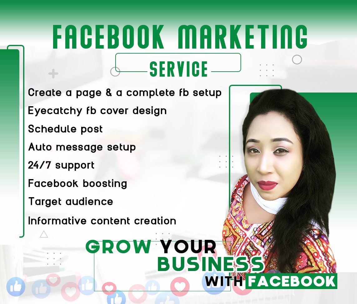 Need an influential marketing expert? Facebook marketing will be key to your social media success.
I will boost your Facebook page and do organic promotion
#socialmediamarketing #facebookmarketing #facebookads #facebookpromotion #boosting
