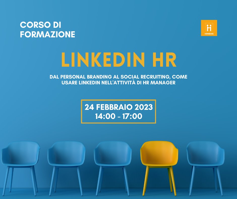 HRnewsit's tweet photo. ✅ CORSO 𝐋𝐈𝐍𝐊𝐄𝐃𝐈𝐍 𝐇𝐑👉 𝟐𝟒 𝐟𝐞𝐛𝐛𝐫𝐚𝐢𝐨 𝟐𝟎𝟐𝟑 con @AndreaBolner, Marketing &amp; Social Media Expert, organizza un corso dedicato a conoscere LinkedIn, il social network dedicato ai rapporti professionali.Iscriviti qui ➡ https://t.co/k7GMOa9CpS #hr #hrnews #mondohr https://t.co/17hlYZuZuz