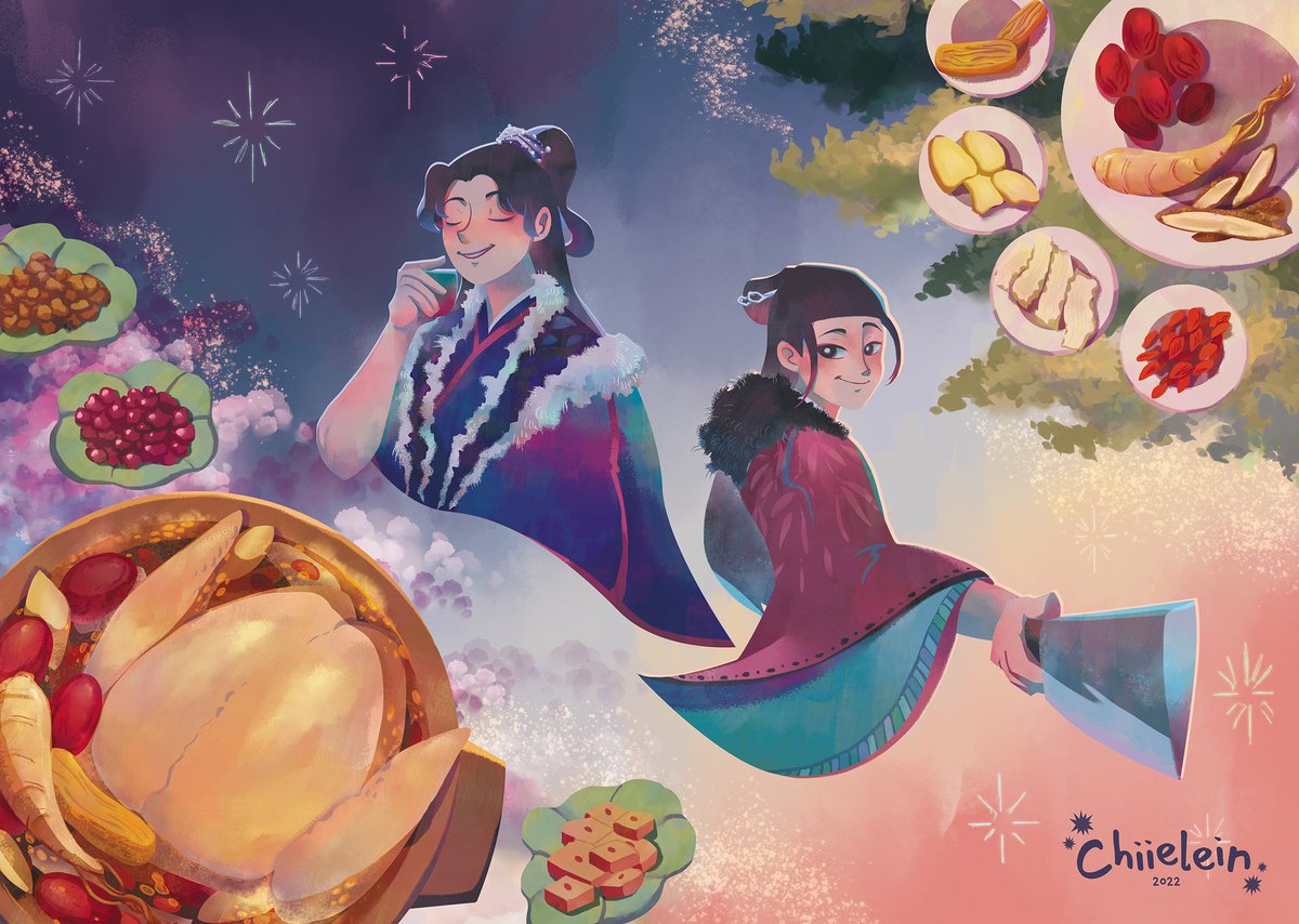 Happy (belated) Lunar New Year  🐰🧧✨

Here's the full version of my art for Treasure Zine (<a href="/thebaoxiang/">Treasure Zine ✨ FREE DL 📌</a>) ✨  They are currently on leftover sales so be sure to check it out! Links below 👇👇👇

#wordofhonor #山河令  #wenzhou #lunarnewyear #danmei #wenkexing #zhouzishu