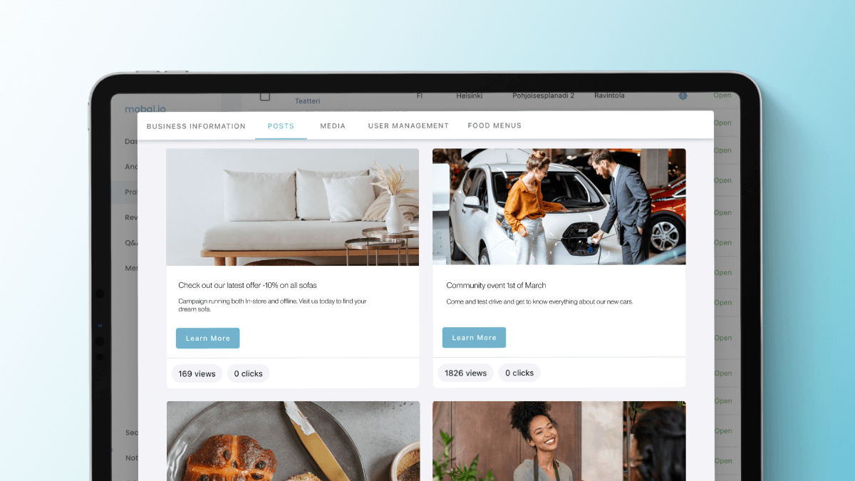 Mobal_io's tweet photo. New in Mobal 🚀 One of our main goals is to make business listings management enjoyable, easy and fun. With that said, we kick-started the year by launching several new features on Mobal.
Take a look at what our dev team has been up to 👇
https://t.co/xBWRAD91iT
#mobal https://t.co/buXS7hjAqj