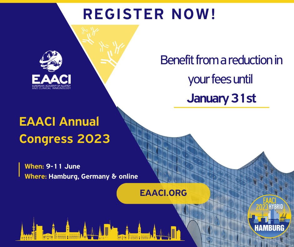 Seize this opportunity to register at an advantageous rate until 31 January ⭐
We know you already can't wait to join us  at the #EAACICongress2023 - an interdisciplinary and international event that will present groundbreaking research in our field.
➡️ow.ly/H8pR50MzUYP