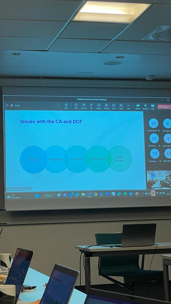 Smileehealth's tweet photo. Critical issues of product development and exploitation of #smileehealth project results are on the table for discussion on Day 2 of our consortium meeting #ConversationalAgent #DigitalCareFacilitator #SMILEecosystem #aginginplace #H2020 @eHealth_EU https://t.co/vYzV3qRR9a