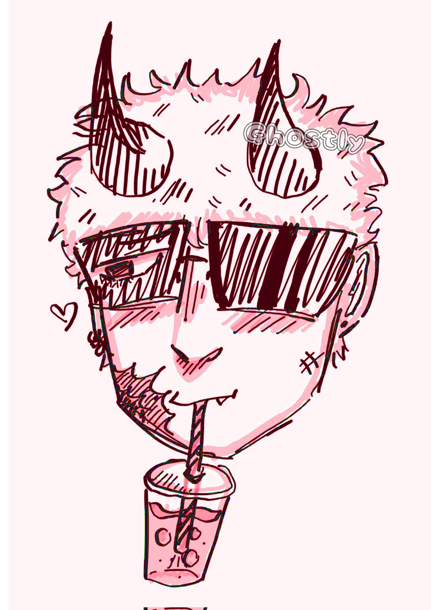 HaloMushroom's tweet image. Damian back at it again 🧋 #drawing #noteapp #sketch #art #oc