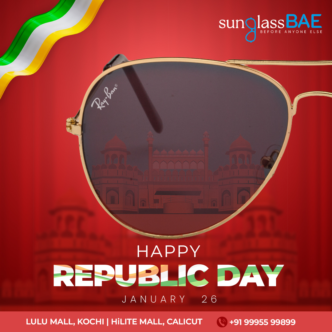 Happy Republic Day.
Sunglass BAE l +91 99955 99899
.
.
.
.
#sunglassbaeindia #republicday #73rdrepublicday #india #republicdayindia #happyrepublicday #indian #premiumsunglasses #sunglasses #careera #dolcegabbana #Police #rayban #MauiJim #Vogue #kochi #calicut #brandedsunglasses