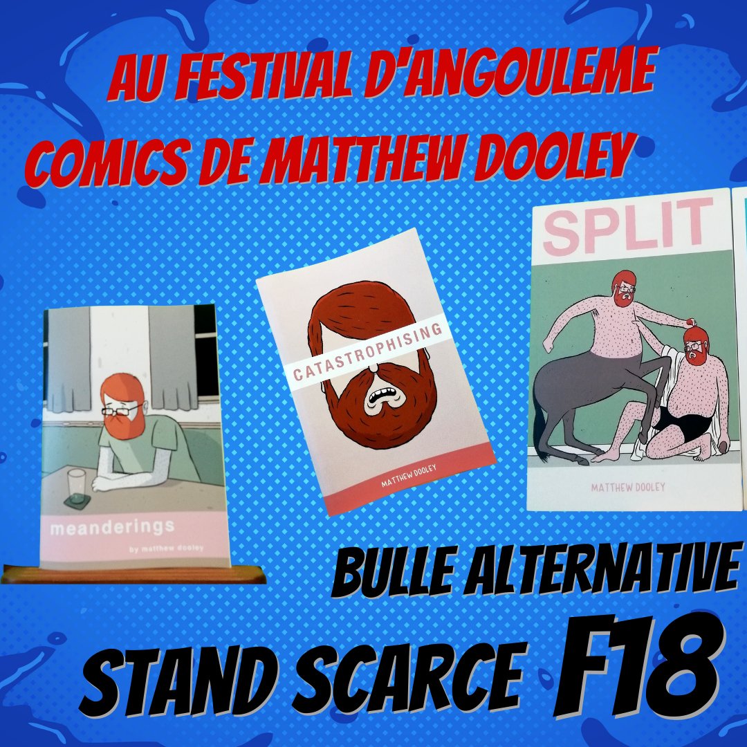 croafunding's tweet photo. Sur le stand Scarce au festival d'Angoulême, découvrez les comics vo autoédités de Matthew Dooley !
Un condensé d'humour britannique, un regard philosophico-cynique sur l'absurdité de l'existence.
#comicsvo #fibd2023 #angoulemebd #alternativecomics #scarce https://t.co/LwuJ3xk7YD