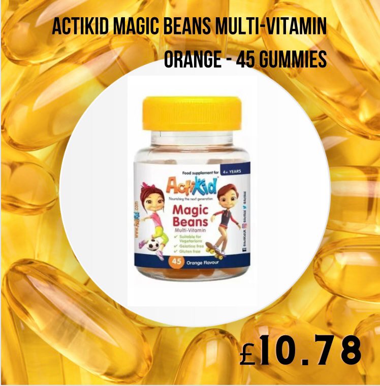 ACTIKID MAGIC BEANS MULTI-VITAMIN ORANGE - 45 GUMMIES
💥£10.78💥
hyper-fitness.co.uk
#actikid #vitamins 
#positivenutrition #supplements #nutrition #vitamins #proteins #proteinbar #proteinfood #muscle #musclebuilding #musclefood #fitness #fitnessjourney #weightgain #buildmusc