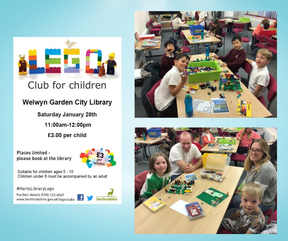 WGC_Central_Lib's tweet photo. The last Lego Club for children of the month is this Saturday, January 28th, 11am-12pm, which also happens to be International Lego Day!
Come have some fun with us on this special day for Lego's history!
#HertsLibraryLego #Lego #LegoClub #legoclubforchildren https://t.co/mIIbc2NG2E