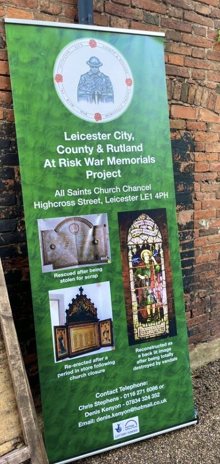 📌 Open Day
🗓️ Sat 28 January, 11am - 4pm 📌 

Come visit and explore our collection of war memorials, and discover about the people behind them. Tea and coffee await!

The Chancel,
rear of All Saints Church,
Highcross Street, LEICESTER
LE1 4PH   #LeicesterHistory