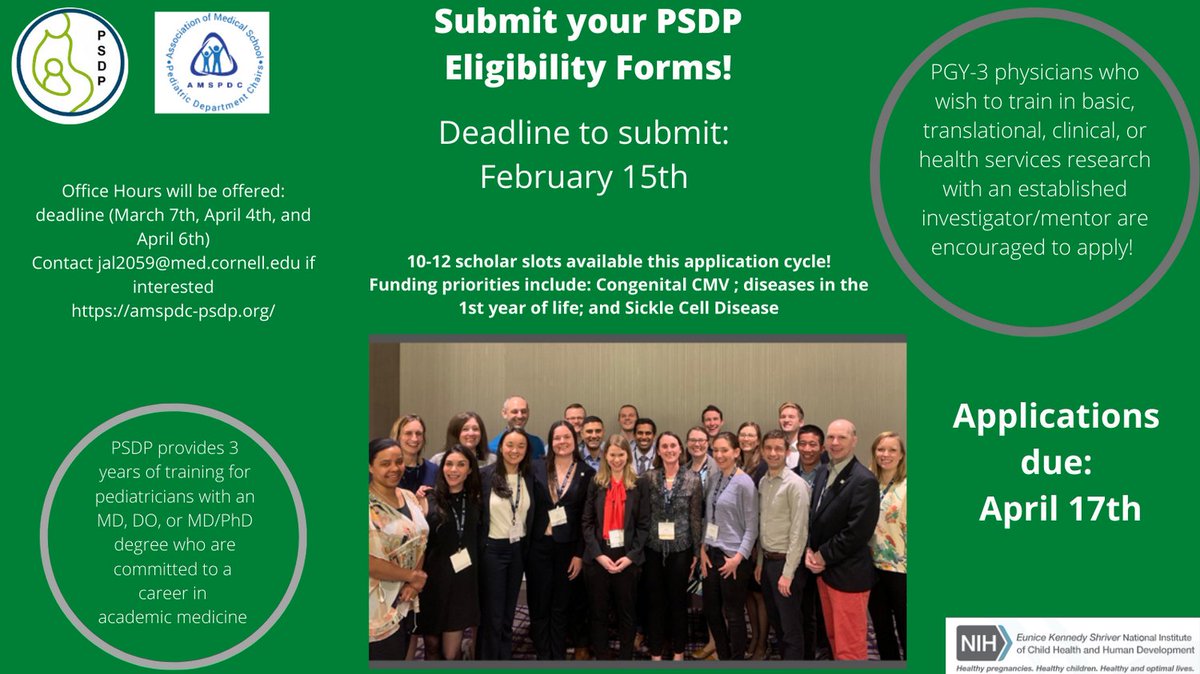 Reminder that PSDP eligibility forms are due Feb. 15th! Please complete your eligibility form to be considered. The @PSDP_AMSPDC will be offering office hours on March 7th, April 4th, and April 6th. shorturl.at/lBFL0 @SalliePermar