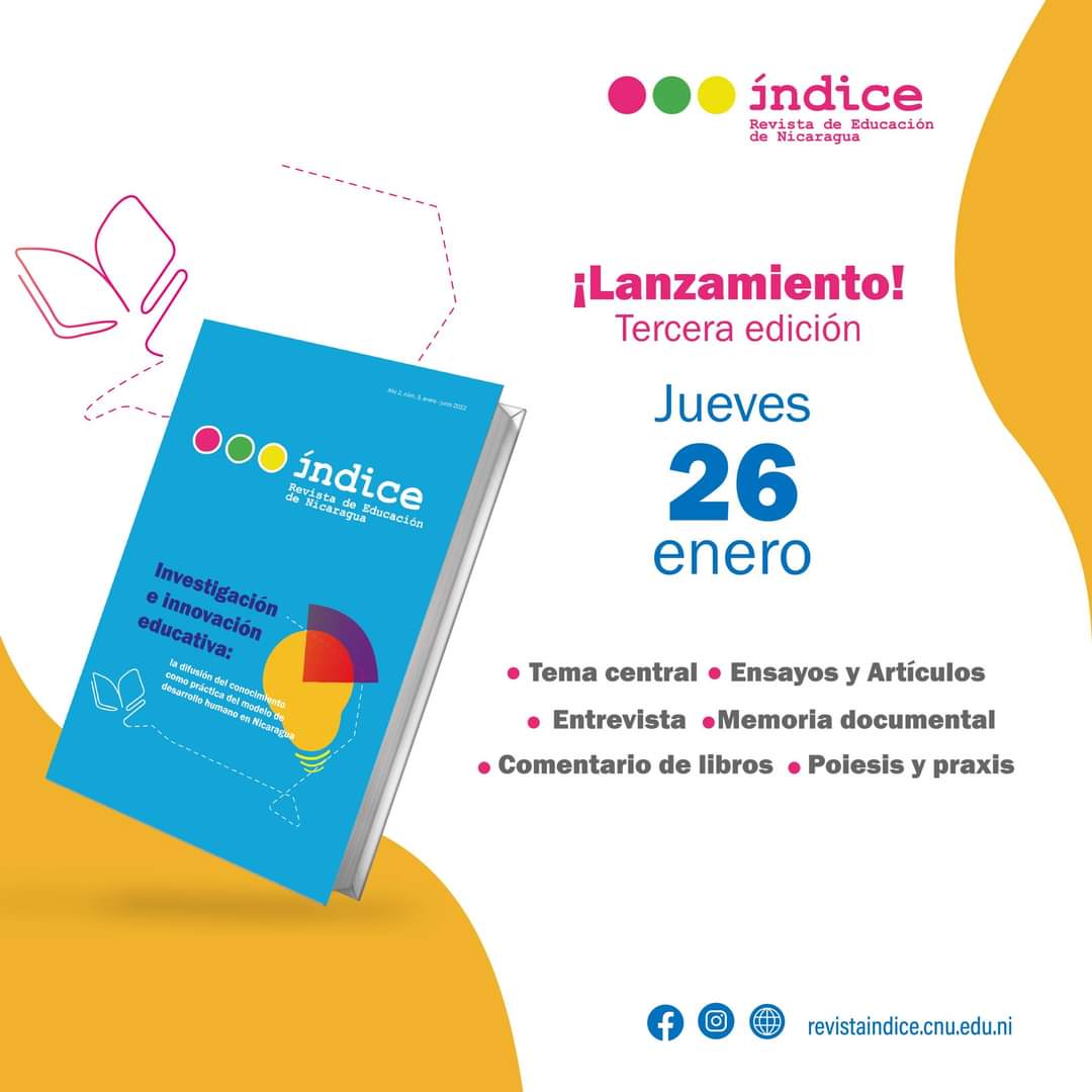 📕📗📒 |   ¡ＥＳ ＨＯＹ！

Lanzamiento oficial del tercer número de la revista #Índice.
📍 CI Nicaragua 
⏱️ 10: 00 a.m.
.
.
.
#Nicaragua #Educación #RevistaAcadémica