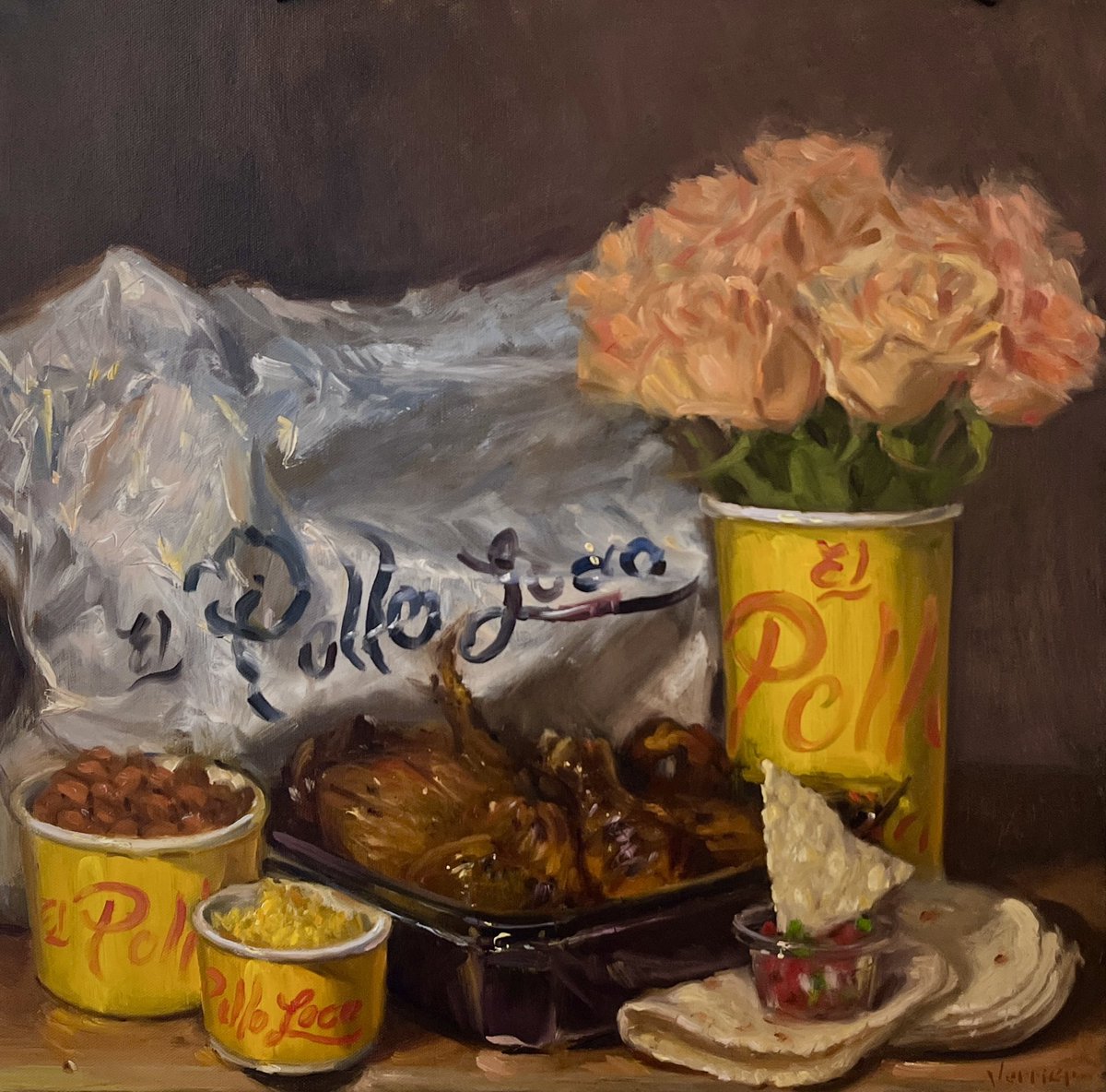 My oil painting of El Pollo Loco